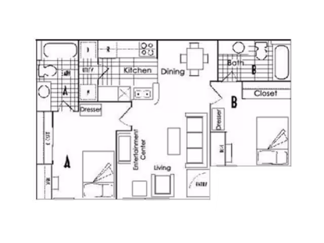 2x2 UG Private floor plan